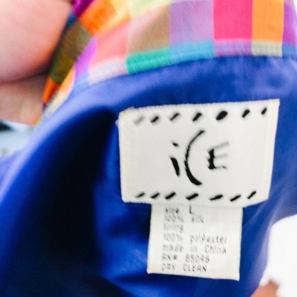 Vintage Colorful Plaid 100% Silk Tank - Picture 6 of 8